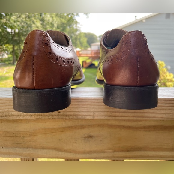 Zara Man Wingtip Oxford Brown Leather Casual Shoes Men’s Size 43 (US 9) - Picture 3 of 9